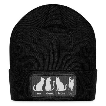 funny cats - Patch Beanie - black - Front