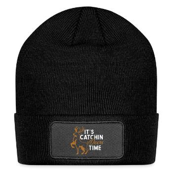 Catchin Deers Season Hunting Decoy Deer Targets - Patch Beanie - black - Front