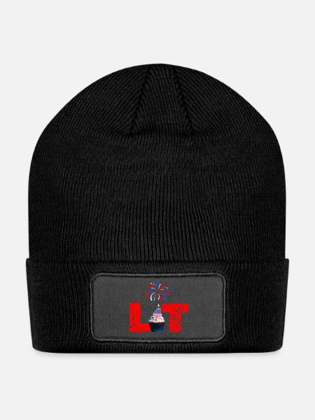 LIT 4th July Independence Day cupcake & firework - Patch Beanie - black