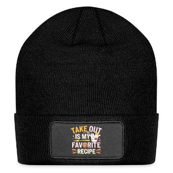 Take Out Is My Favorite Recipe 4 - Patch Beanie - black - Front