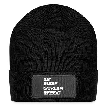 Streamer Life: Eat, Sleep, Repeat - Patch Beanie - black - Front