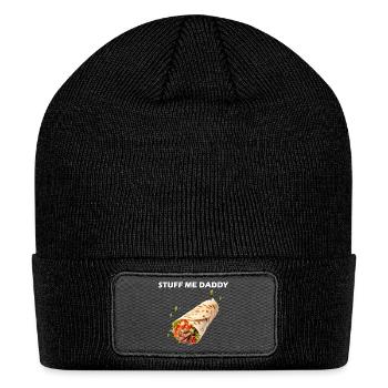 Stuff Me Daddy – Funny Burrito & Foodie Humor Desi - Patch Beanie - black - Front