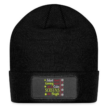 Silent Night Gaming Night All Calm Screens Bright - Patch Beanie - black - Front