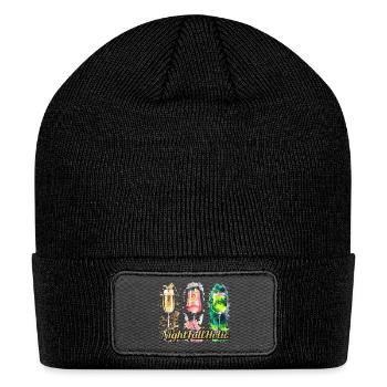 Night Fall Holic – Moody Nocturnal Aesthetic Print - Patch Beanie - black - Front