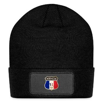 Montpellier France coat of arms flags design - Patch Beanie - black - Front