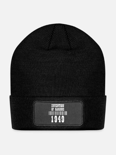 Invention of Barcode 1949 – white - Patch Beanie - black