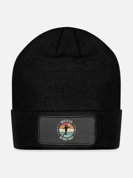 Soccer, What is life without goals - Patch Beanie - black