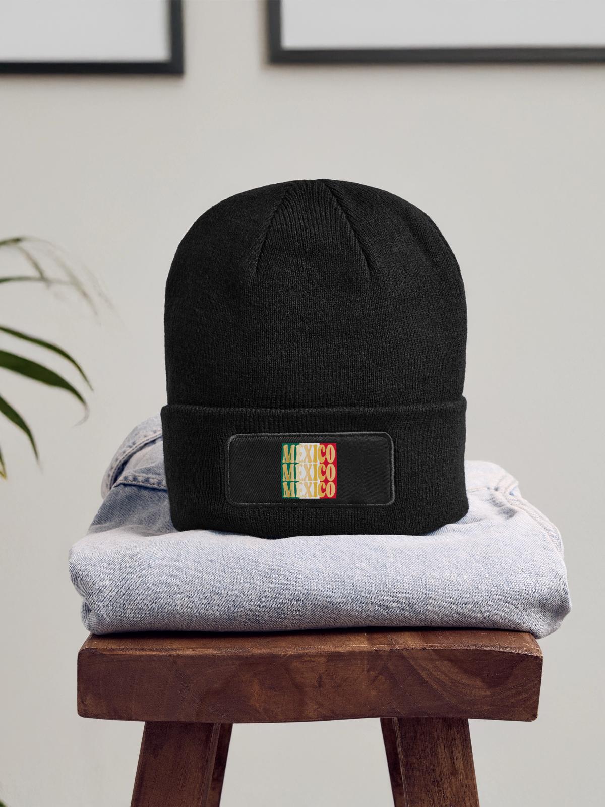 México Mexican Mexico - Patch Beanie - black - Front