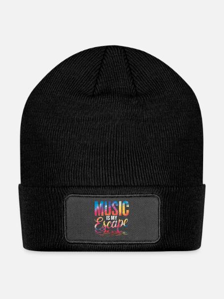 Music Is My Escape - Patch Beanie - black