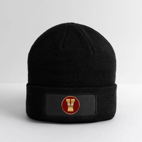 Letter V – Capital Varsity Alphabet Monogram - Patch Beanie