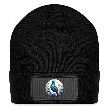 Royal Peacock - Patch Beanie - black - Front