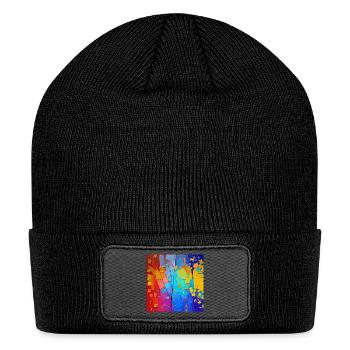 Abstract-Acrylic-Palette-Knife-Painting-4842620 -  - Patch Beanie - black - Front