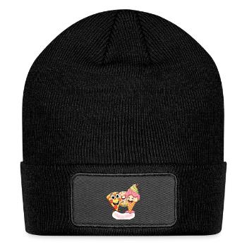Whimsical Dessert Friends Design - Patch Beanie - black - Front