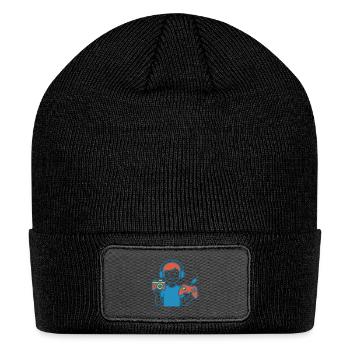 Gaming Enthusiast Illustration - Patch Beanie - black - Front