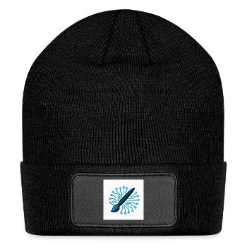 Tech-Inspired Digital Art Design - Patch Beanie - black - Front