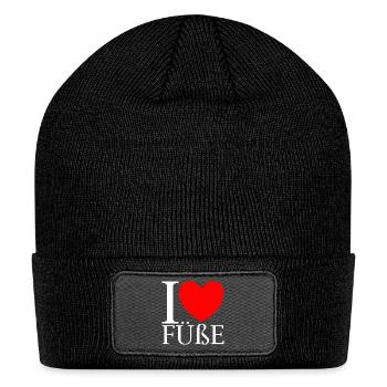 No Socks Allowed Sign Feet - Patch Beanie - black - Front