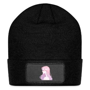 Cyber Panther Alpha – Futuristic Neon Tech Art - Patch Beanie - black - Front