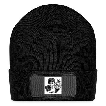 Gentleman Timekeeper Illustration - Patch Beanie - black - Front