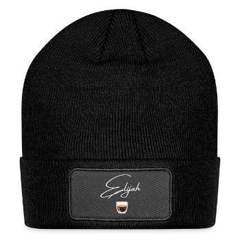 Barista Elijah Name Coffee Shop Espresso Amsterdam - Patch Beanie - black - Front