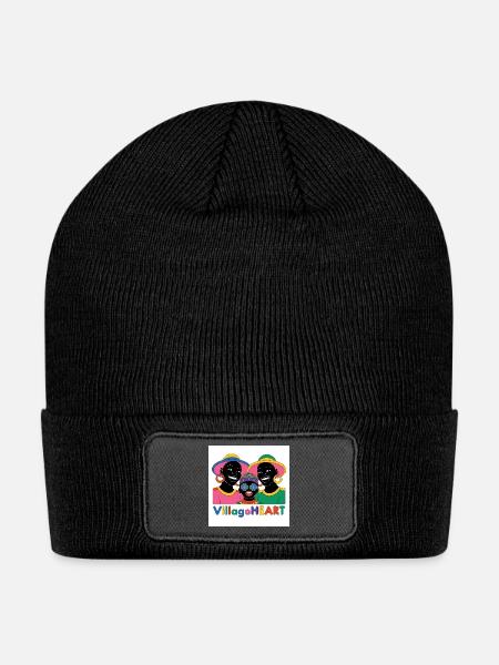 VillageHEART Trio in Bold Color - Patch Beanie - black