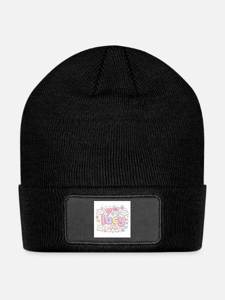 Pastel Kawaii Lucky Logo - Patch Beanie - black