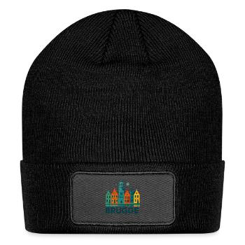 Brugge Colorful Gabled Skyline - Patch Beanie - black - Front