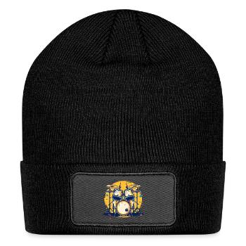 Drum Kit Comic - Patch Beanie - black - Front