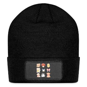 Kawaii Critter Sticker Set - Patch Beanie - black - Front