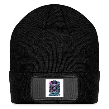 Eat Sleep Game Repeat Gamer Skull Esports Streetwe - Patch Beanie - black - Front