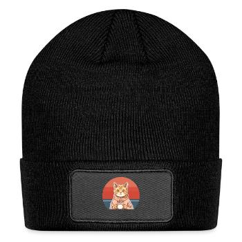 Sunset Cat Coffee Gym - Patch Beanie - black - Front