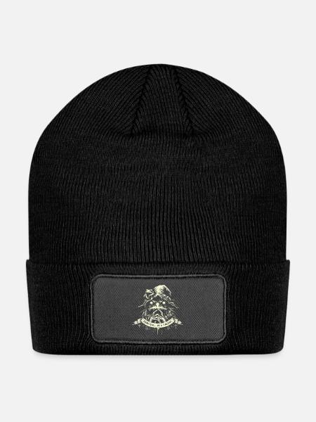 Thinker Frog - Patch Beanie - black