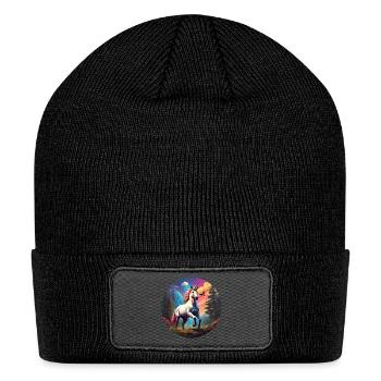 Majestic Rainbow Unicorn - Patch Beanie - black - Front