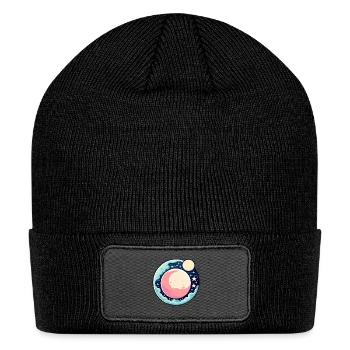 Moon Landscape Illustration - Patch Beanie - black - Front