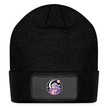 Moon Landscape Illustration - Patch Beanie - black - Front