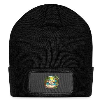 "Sand, Sea & Sun" Coconuts Palm Beach Summer - Patch Beanie - black - Front