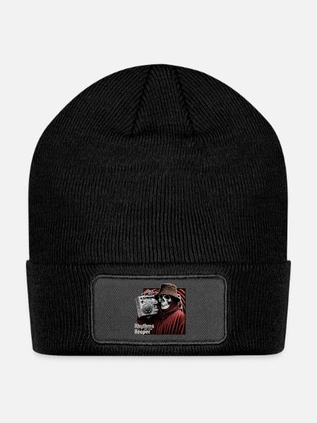 rhythms of the reaper skull - Patch Beanie - black