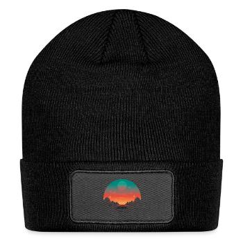 Retro-Futuristic Landscape - Patch Beanie - black - Front