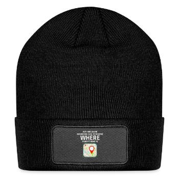 GIS Where Everything Is Map Location - Patch Beanie - black - Front