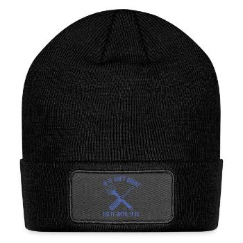 Handyman mechanic funny quote repair until broken - Patch Beanie - black - Front