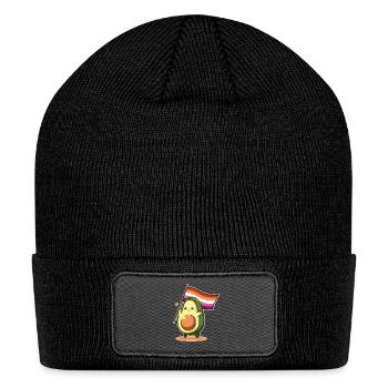 Avocado Lesbian Flag Pride LGBT Queer Sapphic - Patch Beanie - black - Front