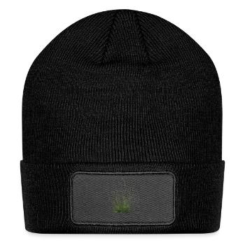Wild Grass Tuft Botanical - Patch Beanie - black - Front
