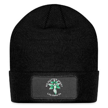 No_Matter_What_Life_Goes_On - Patch Beanie - black - Front