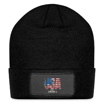 USA Made in America - Patch Beanie - black - Front