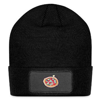 Pizza Slice Illustration - Patch Beanie - black - Front