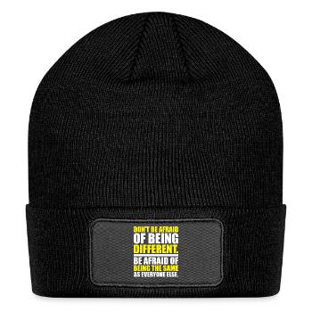 Don't Be Afraid Of Being Different - Patch Beanie - black - Front