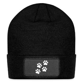 Adorable Paw Prints - Patch Beanie - black - Front