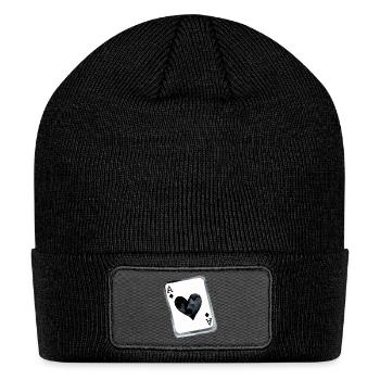 Ace Card With Black Heart Center - Patch Beanie - black - Front