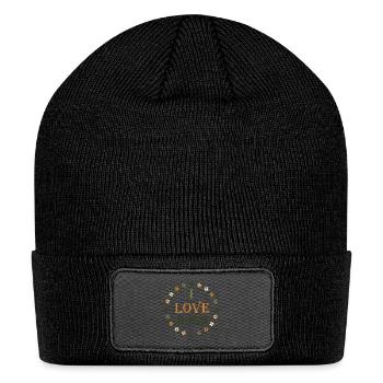 I love dogs - Patch Beanie - black - Front