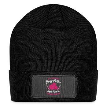 involves clothes Crocheting Crochet Premium - Patch Beanie - black - Front