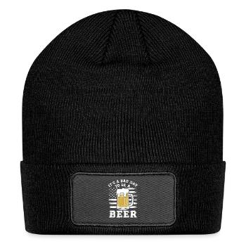 Its A Bad Day To Be A Beer Vintage American Flag - Patch Beanie - black - Front
